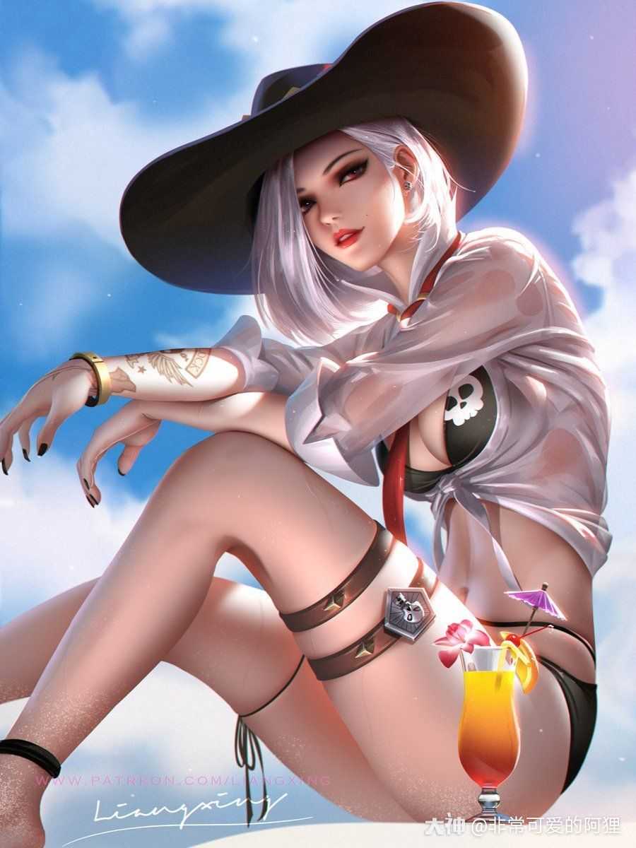 暴雪八卦 守望先锋同人图 艾什泳装版by:liangxing_守望先锋 | 大神