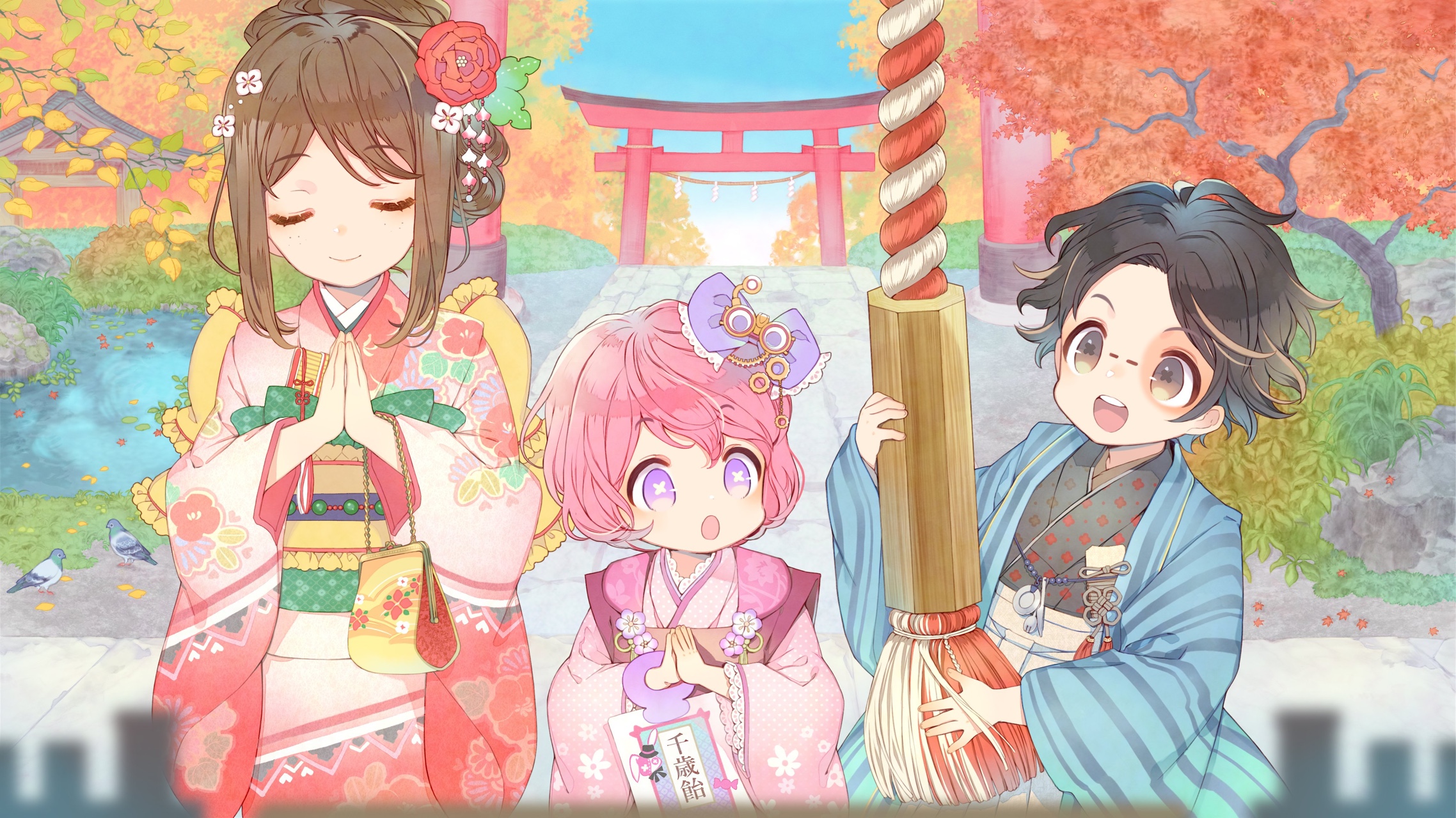 这是第五人格日服官推的七五三节的贺图 大神