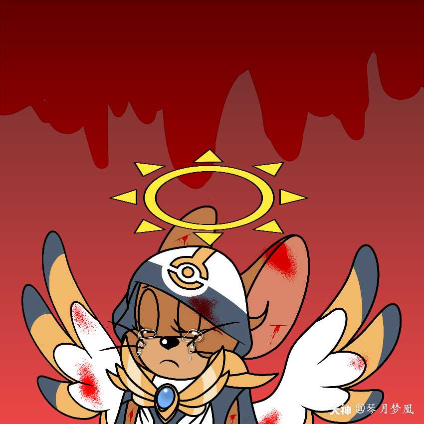 猫和老鼠同人 指绘了天使杰瑞的未来之翼(纯手指画的_猫和老鼠 | 大神