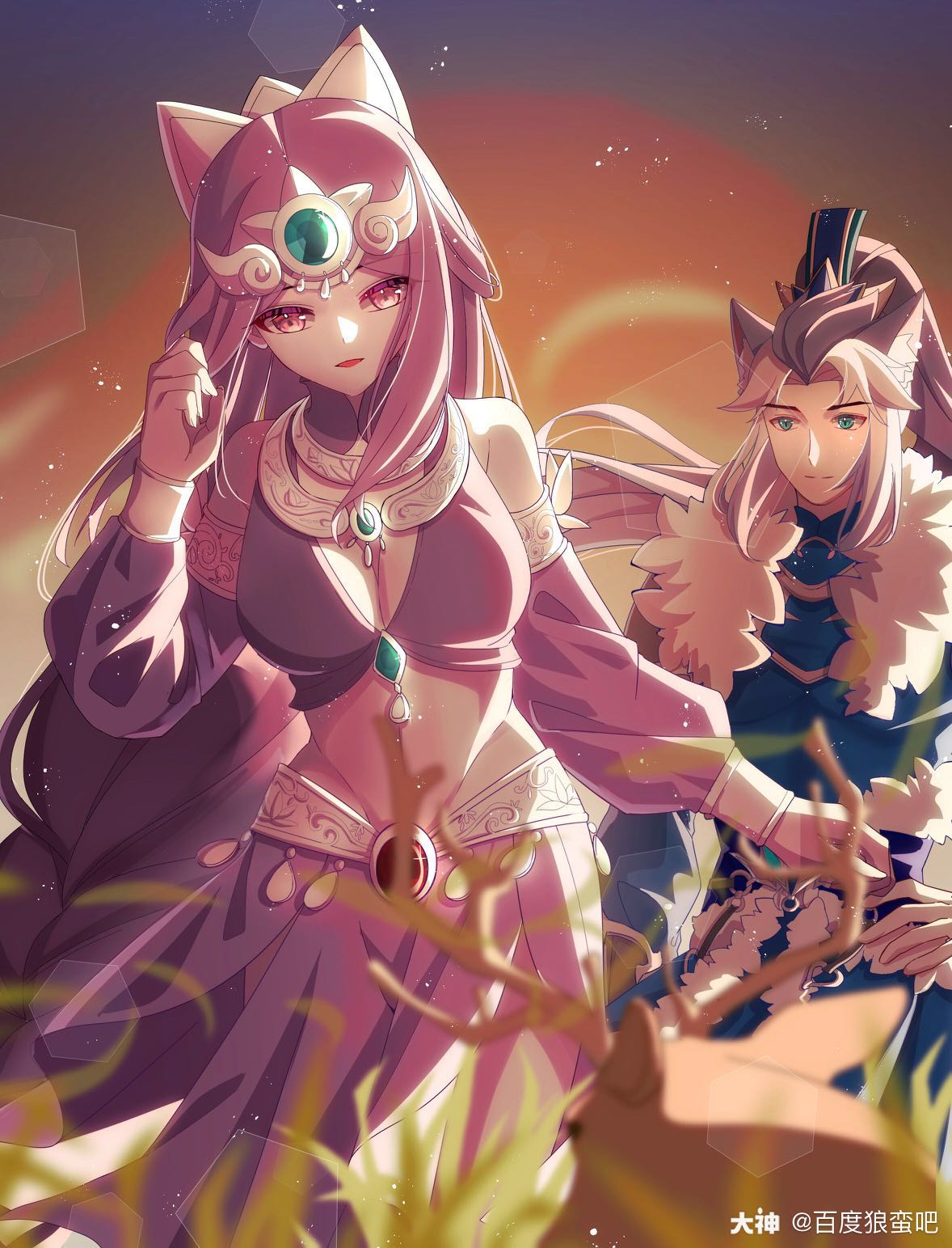 梦幻西游手游##杀破狼×巫蛮儿#构图:语若心仪  绘制:伍詠)(造型