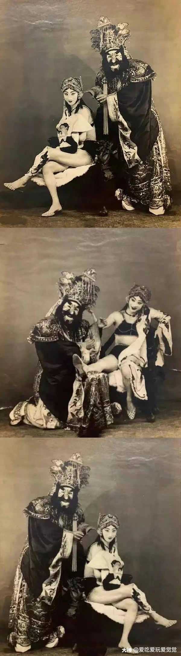 1931年天津正在表演京剧封神榜的人物照片纣王和妲己676767