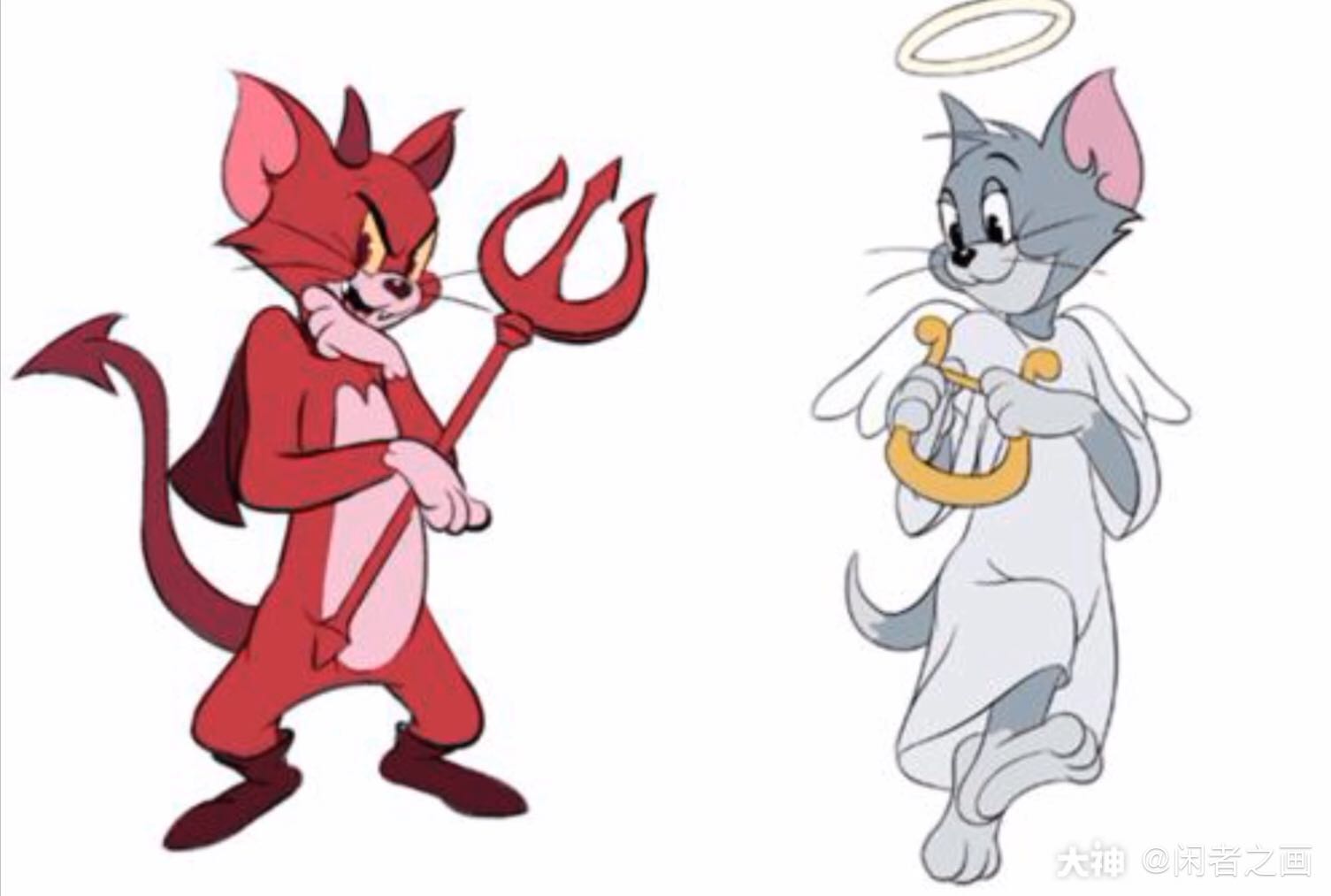 猫鼠角色diy恶魔&天使汤姆 (金羽毛角色)主动技能:恶魔缠_猫和