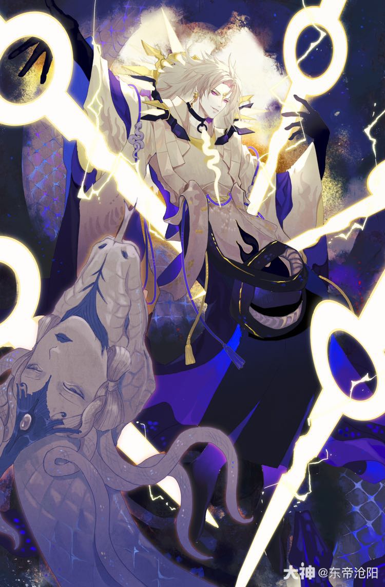 阴阳师同人# #阴阳师# #神堕八岐大蛇# 画了点