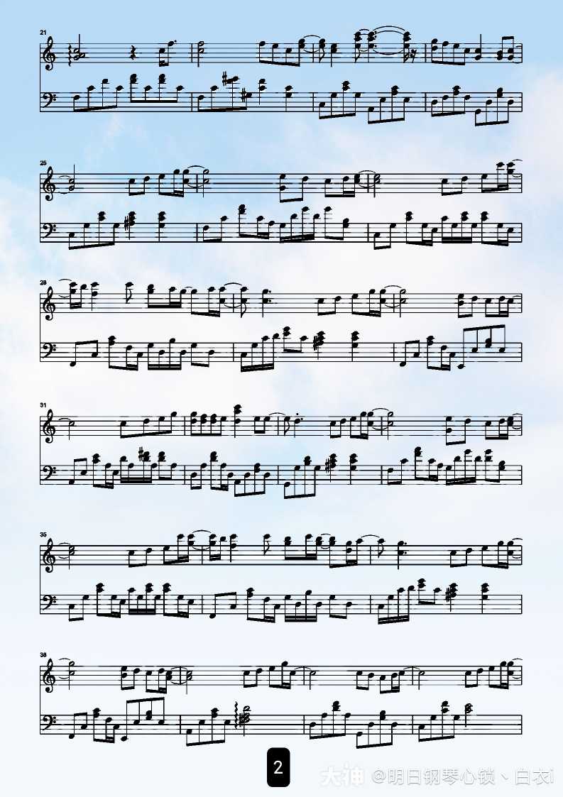 🌈一首周杰伦『花海』钢琴五线谱已打谱制作完成；非原谱(唯美版)最强 