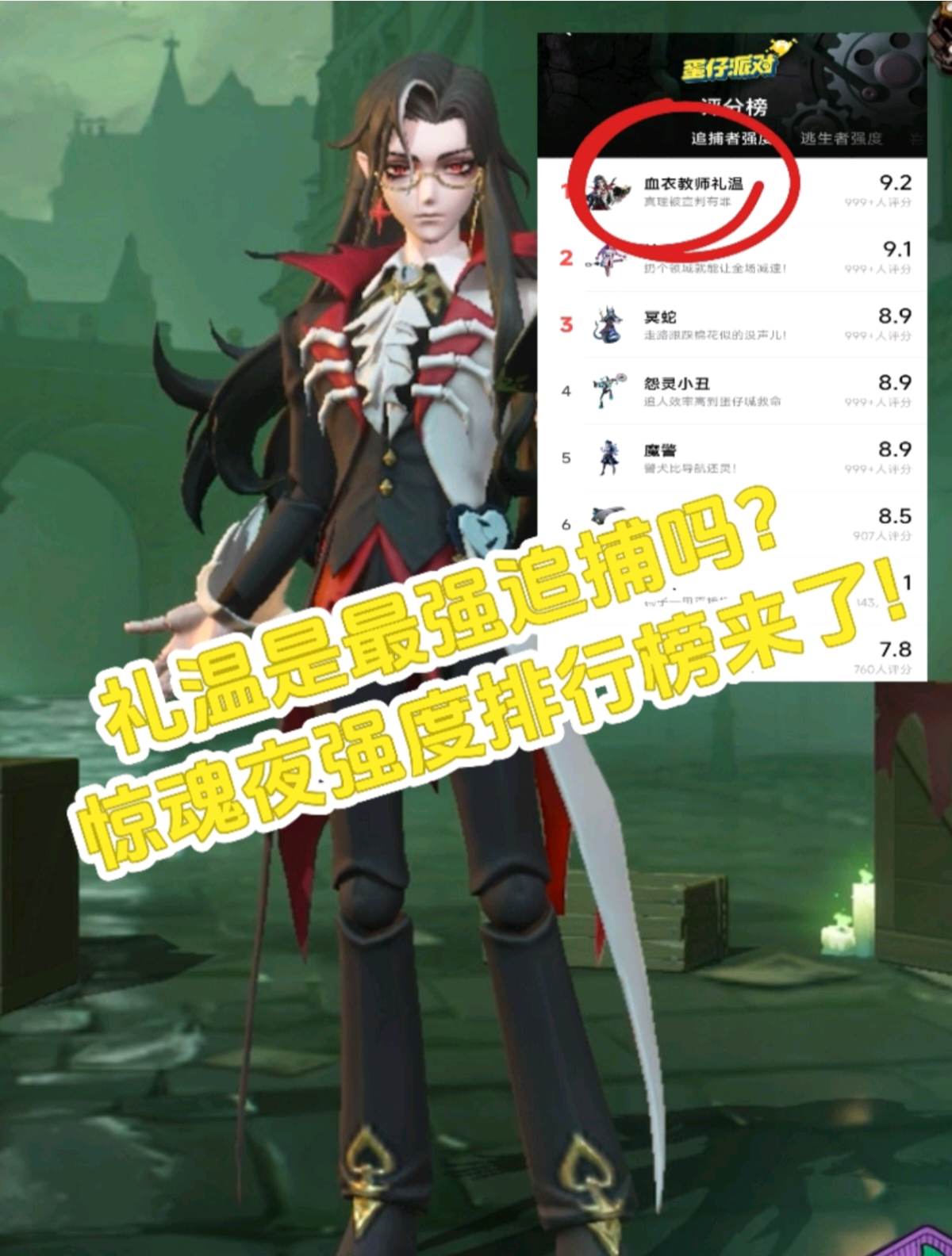 礼温是最强追捕吗？惊魂夜强度排行榜来了!蛋仔派对_蛋仔派对 | 大神