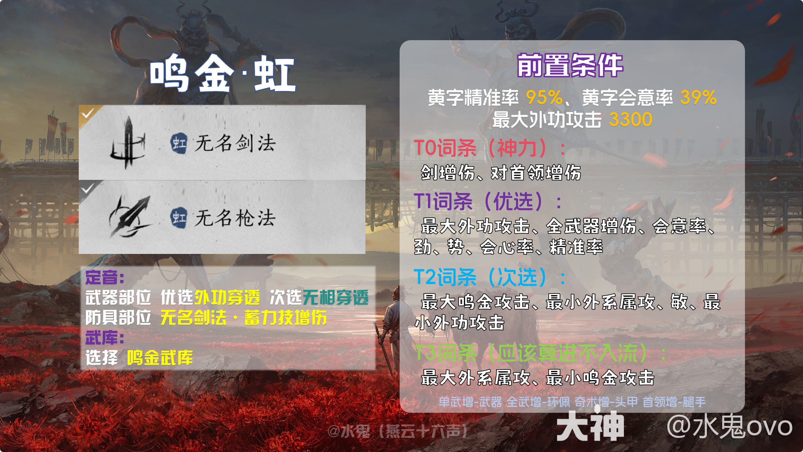 燕云十六声新赛季最详细的各流派词条优先级、定音选择和武库推荐_燕云十六声 | 大神