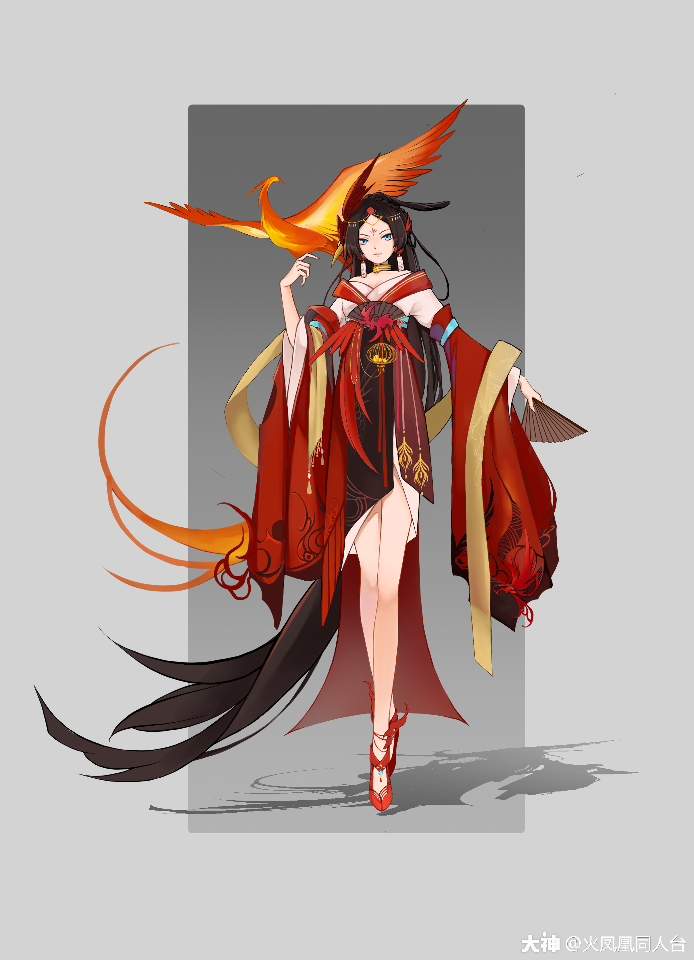 火凤凰同人画廊##一梦江湖同人#【火凤凰同人画廊】火凤凰拟人·成女