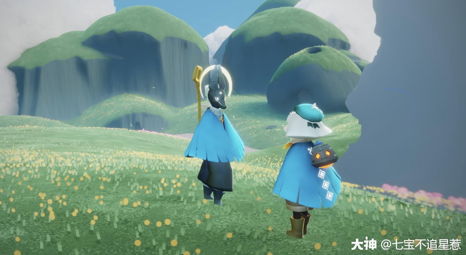 光遇周年庆之tgc蓝斗篷穿搭回到最初的感动