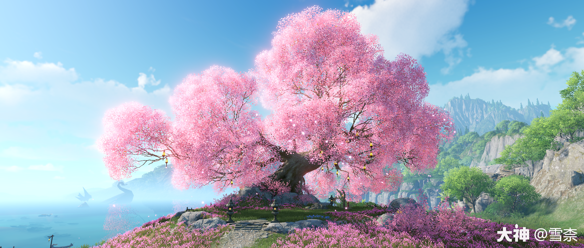 天谕手游》下血本去制作好看的场景,	因此游戏圈里也出现了很多"风景