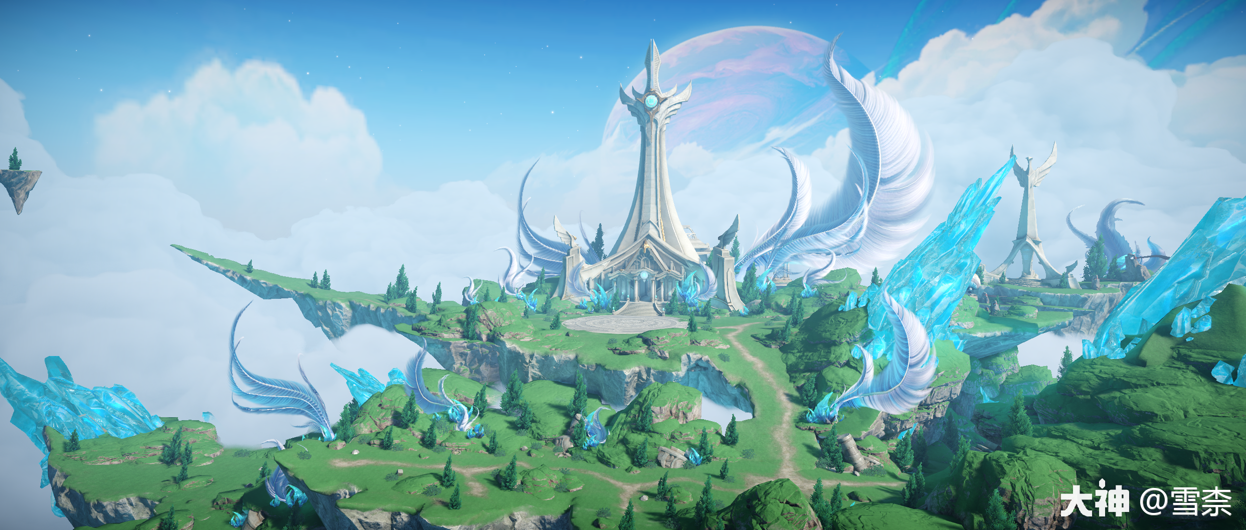 天谕手游》下血本去制作好看的场景,	因此游戏圈里也出现了很多"风景