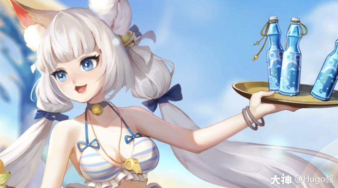 跟猫掌柜泳装皮的特效表现比较,当然是猫掌柜的特效构思要更巧妙,而