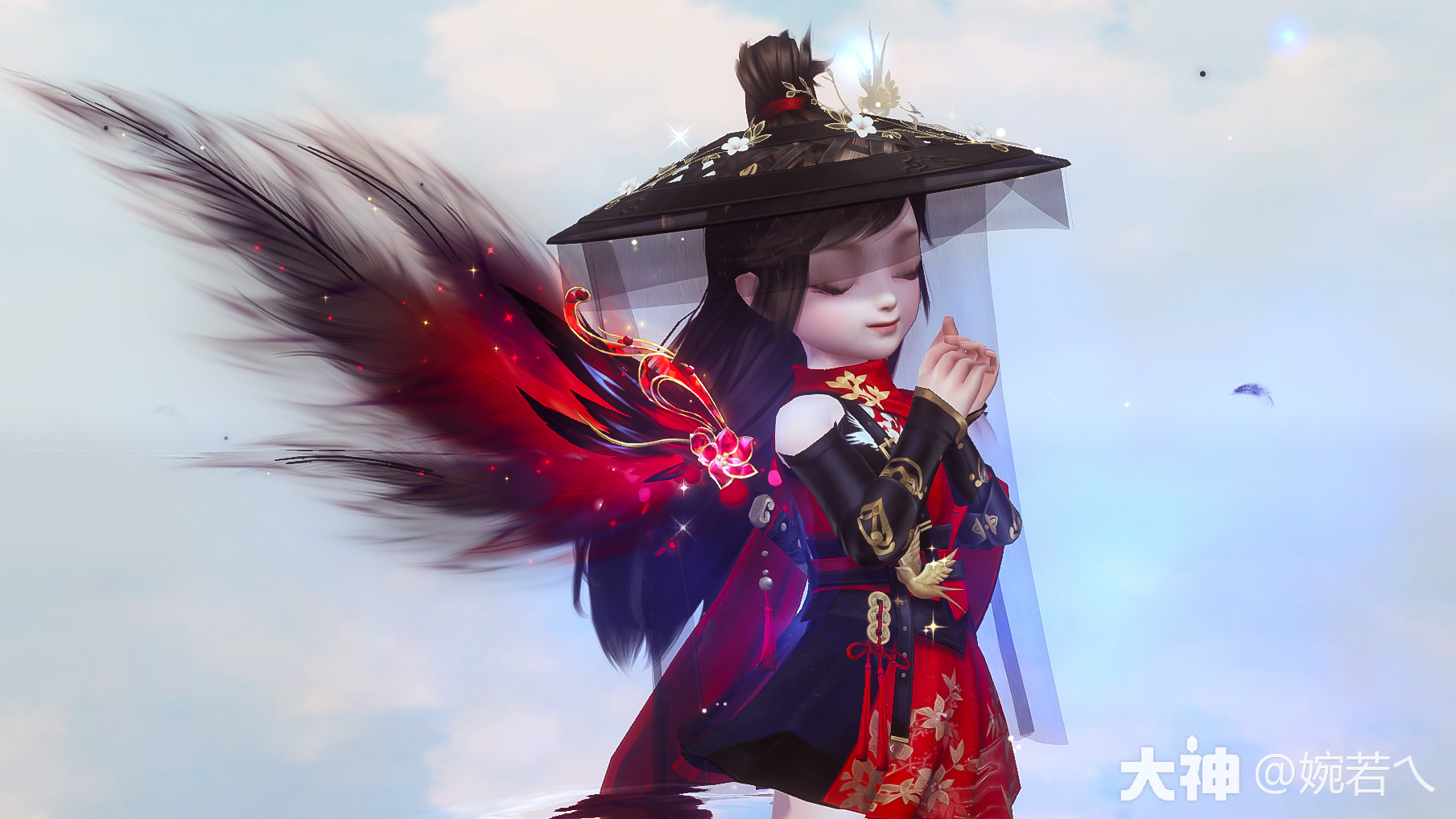 云垂幽羽】之觉醒体型搭配（红、白、青、金）_天下3 | 大神
