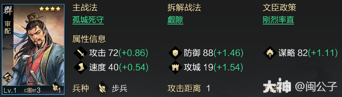 四星武将志之审配_率土之滨 | 大神
