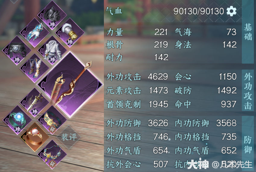 这是目前携带装备与特技打造未携带内功的一个面板数据图.