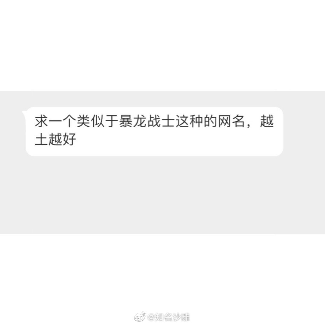 求一个类似于暴龙战士这种的网名,越土越好