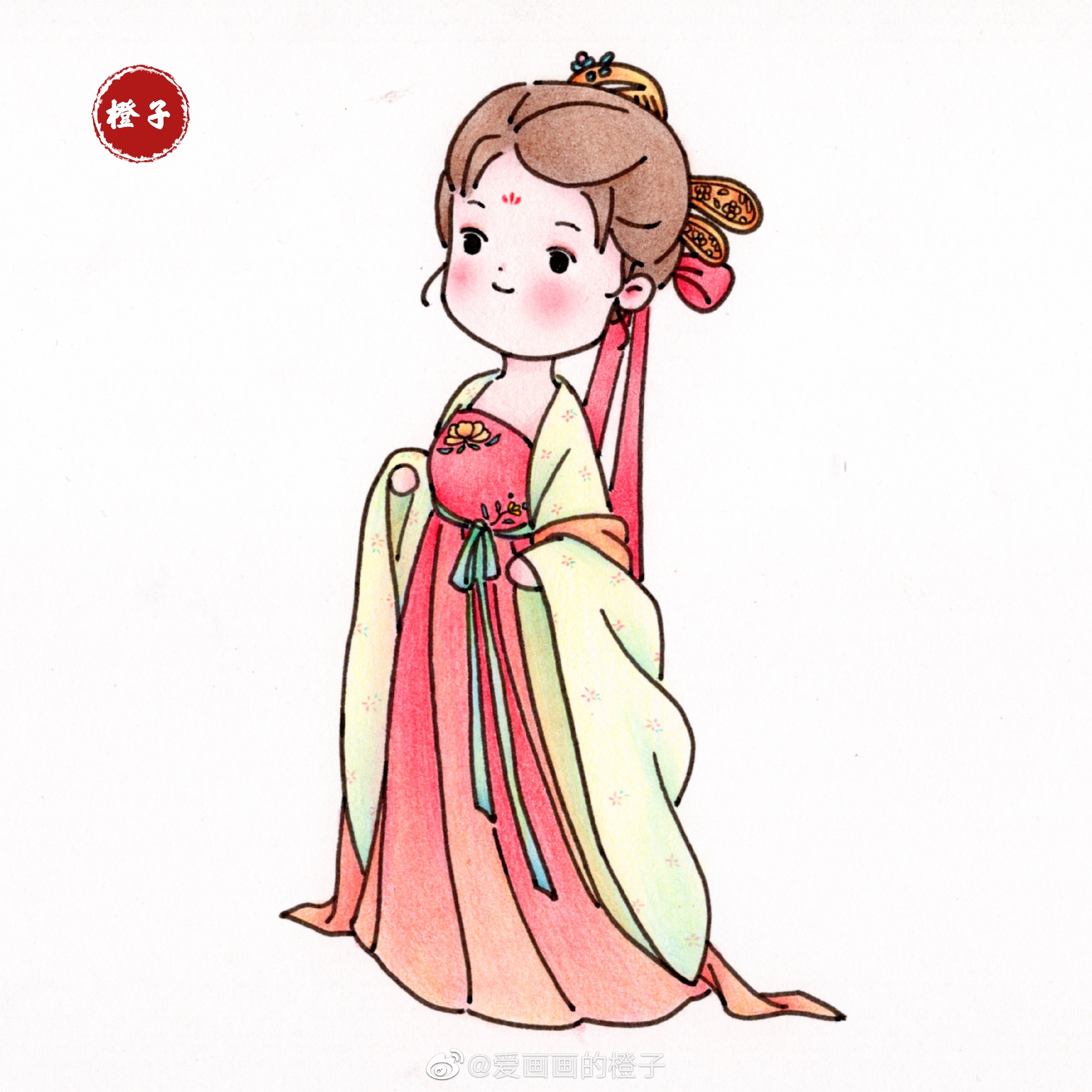 古风小姑娘 爱画画的橙子