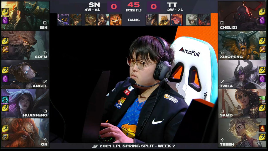 2021lpl春季赛 sn vs tt】 第一局bp:sn选_大神