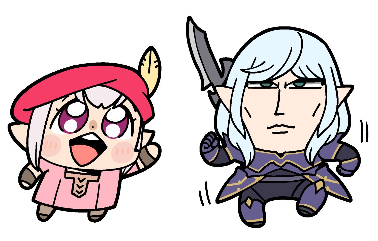 大川ぶくぶ 新绘制的 塔塔露 和 埃斯蒂尼安.