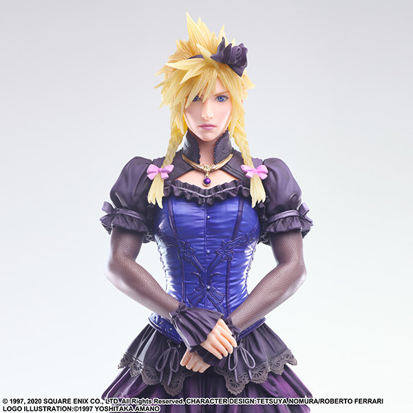 se推出最终幻想7重制版女装克劳德手办包含可动不可动两个版本售价均