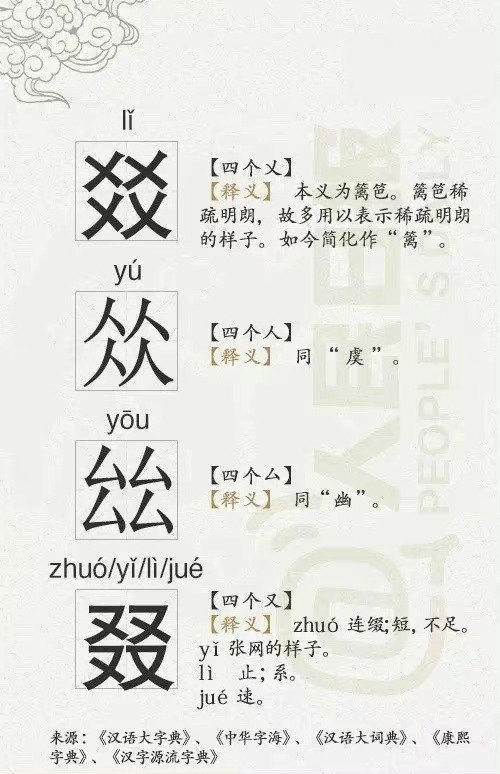 36个四叠字,认识3个算你牛,马住!